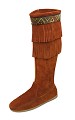 Kniehoher Stiefel im South-Western-Style - Farbe Cognac