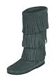 3-reihiger Fransenstiefel - Farbe Grau