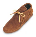 Классические мокасины женские "Fringe Boot" с бахромой - цвет коричневый, замша