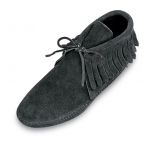 Классические мокасины "Fringe Boot" с бахромой, цвет черный