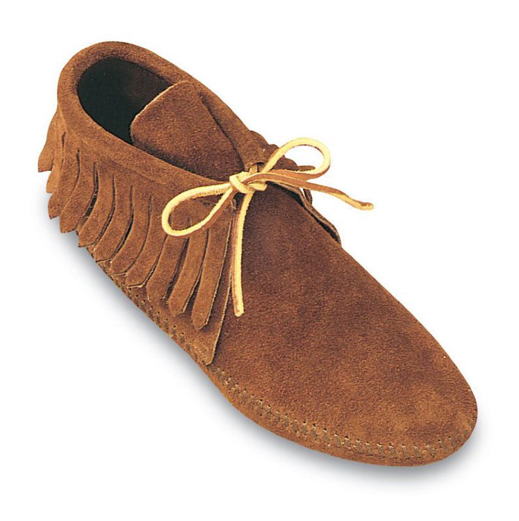Классические мокасины женские "Fringe Boot" с бахромой - цвет коричневый, замша / 482