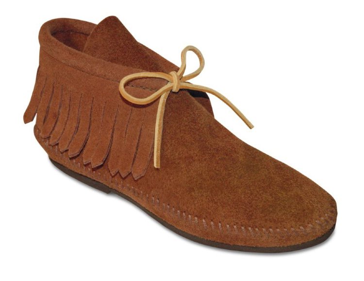 Классические мокасины женские "Fringe Boot" с бахромой - цвет коричневый, замша / 682