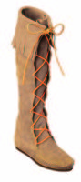 Сапоги ботфорты со шнуровкой - цвет светло-коричневый, замша / 1427